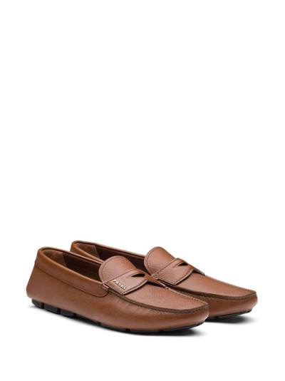 Prada slip-on leather loafers outlook