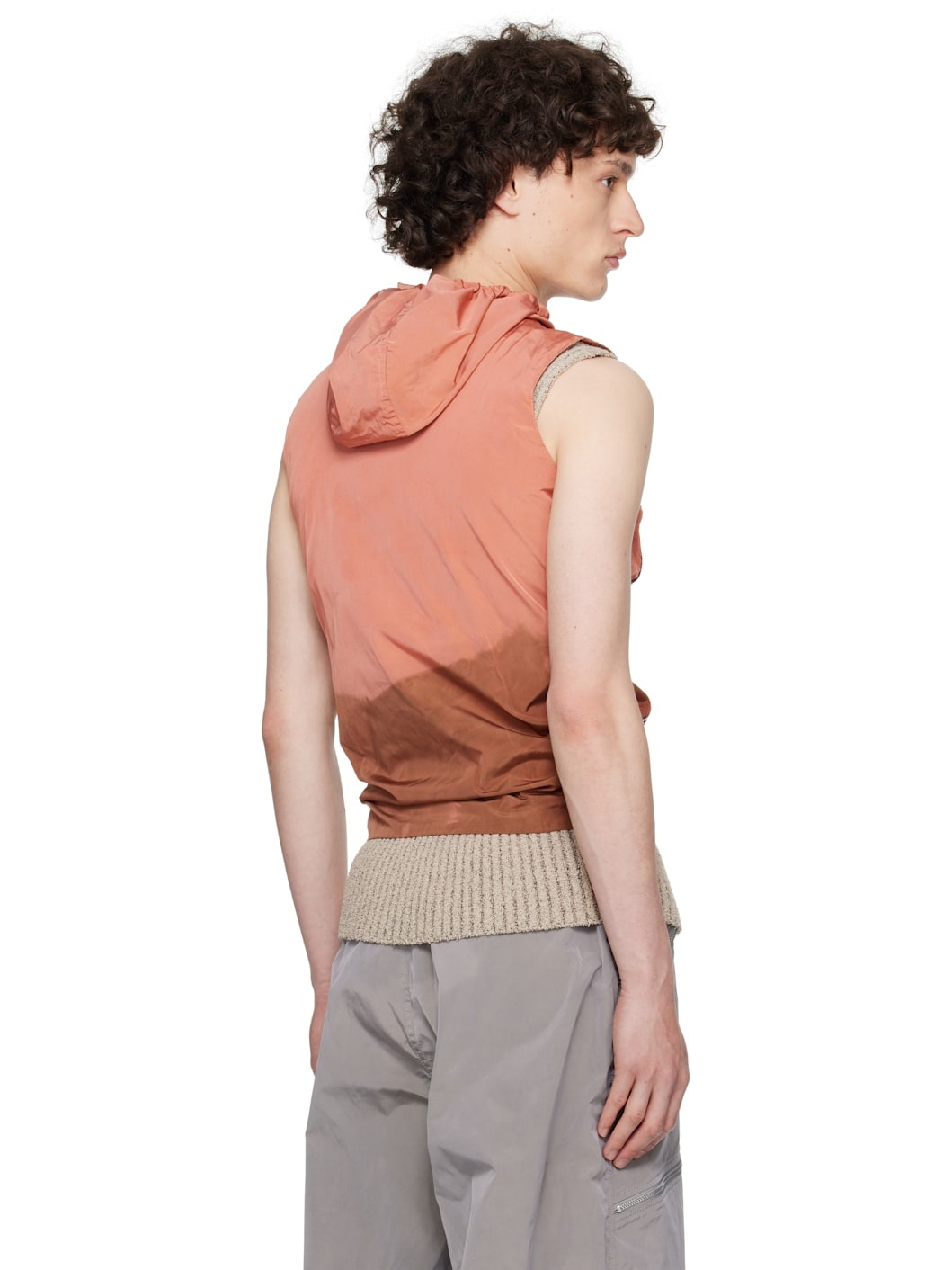 Red & Brown Multi Pocket Vest - 3