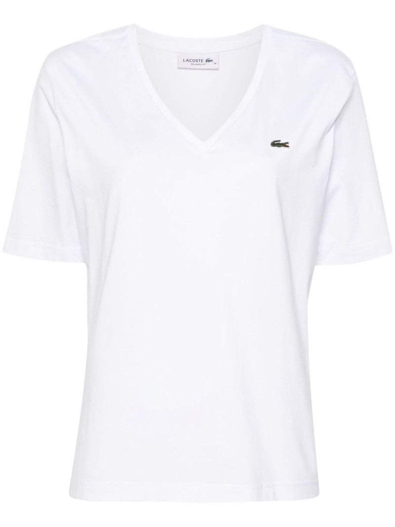 logo-embroidered cotton T-shirt 1