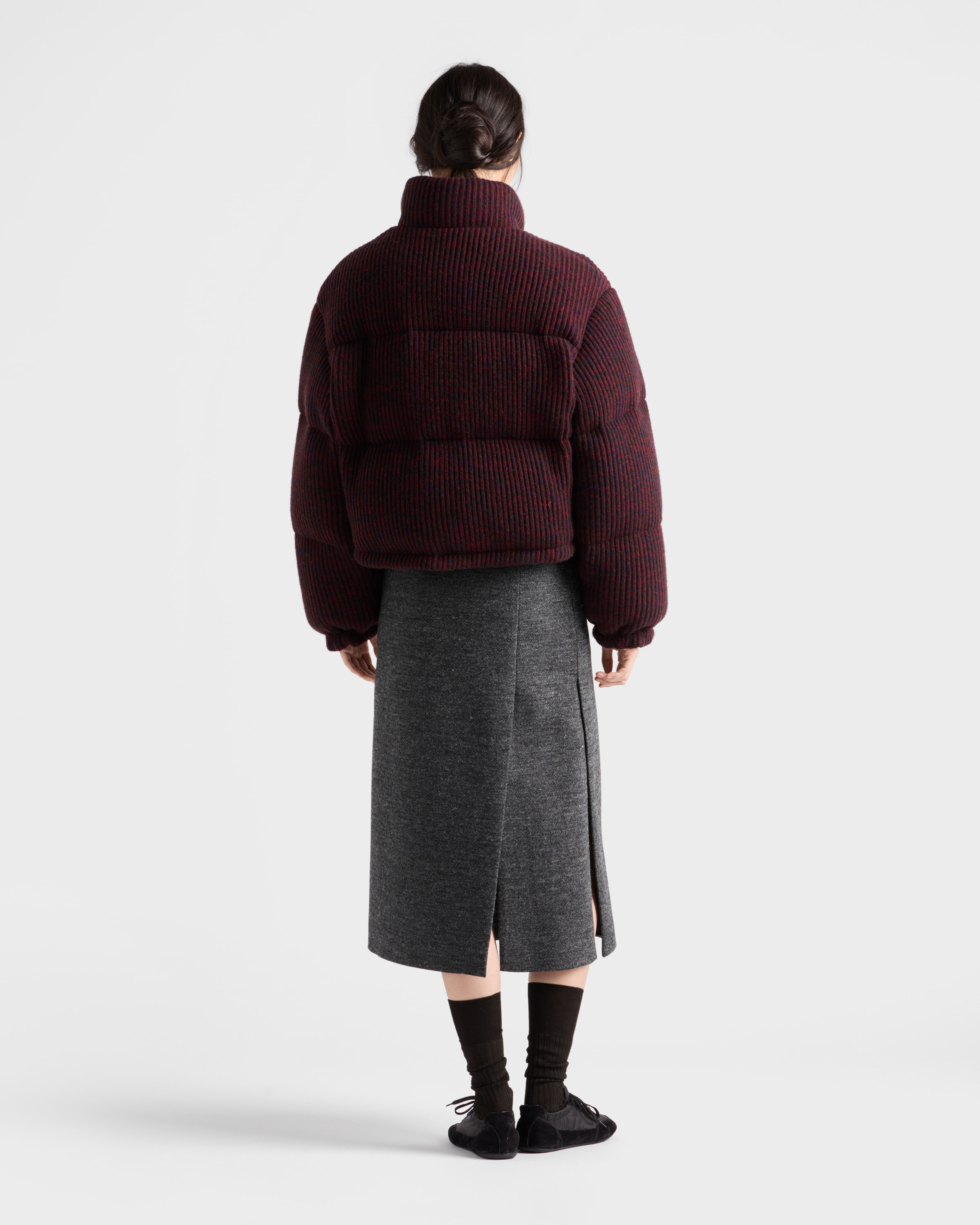 Cropped cashmere and wool down jacket - 5