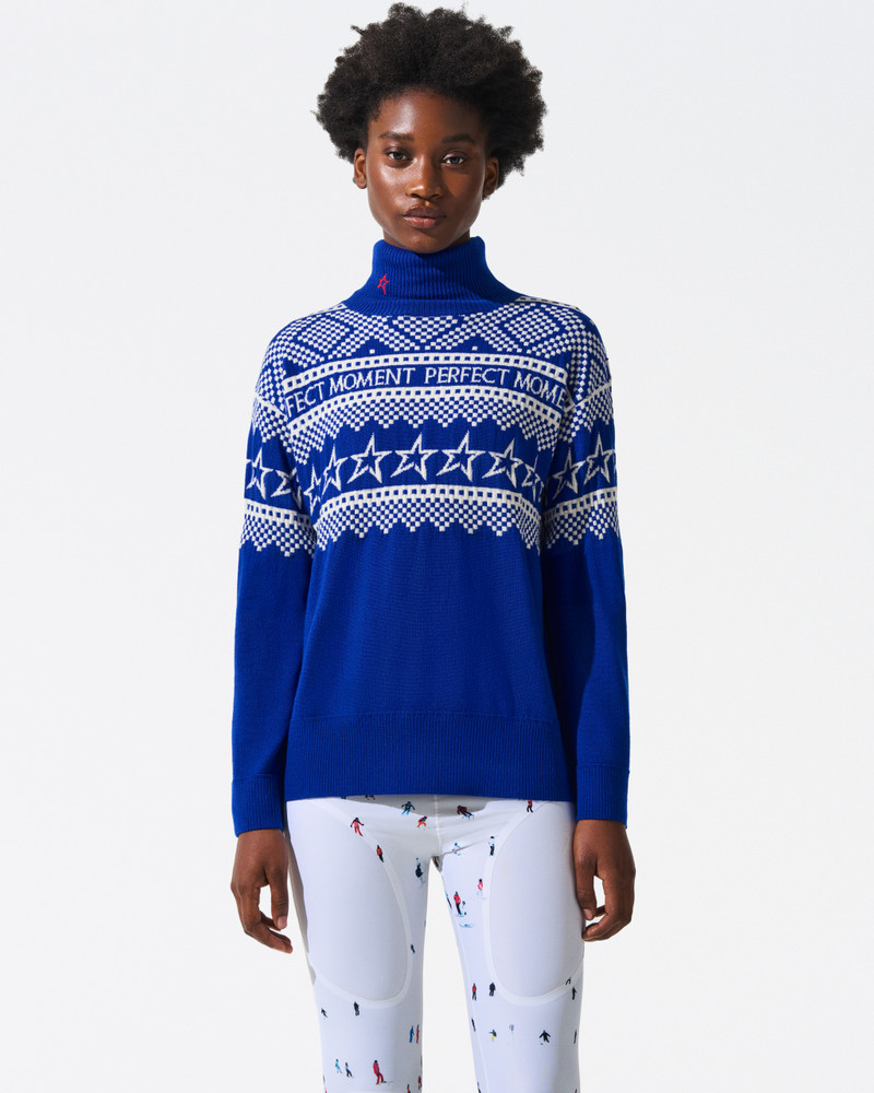 PERFECT MOMENT Intarsia-Knit Merino Wool Turtleneck outlook