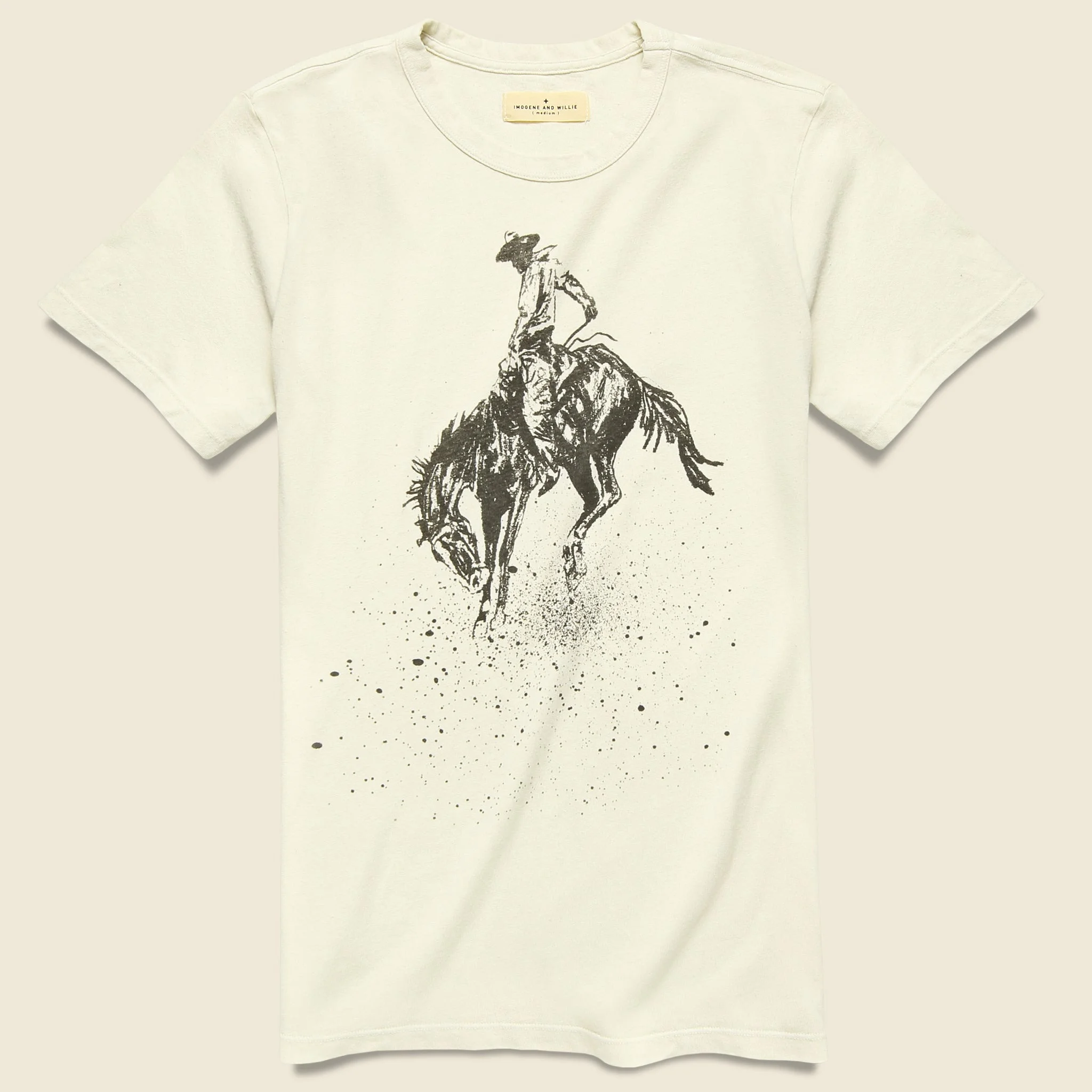 Buckin' Bronco Tee - Vintage White - 1