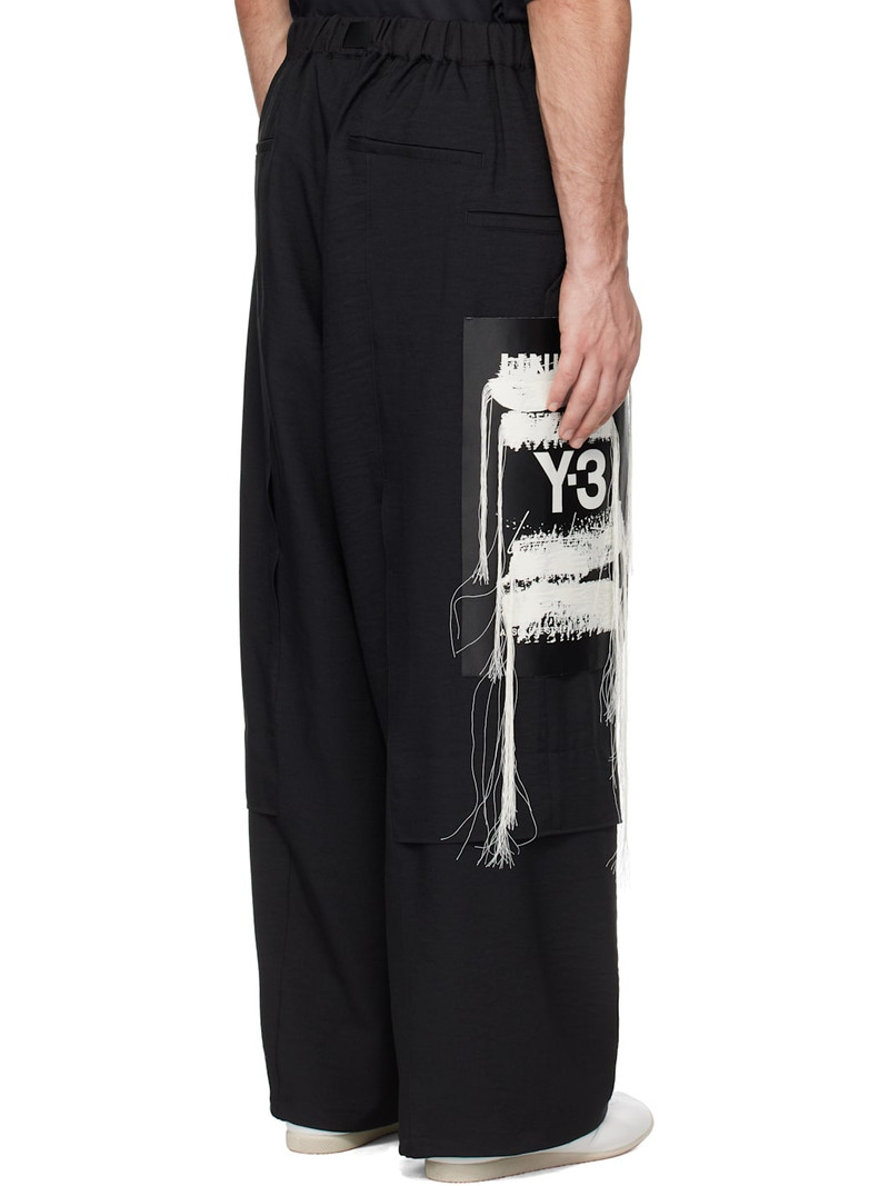 Black Sport Uniform Patch Trousers 3