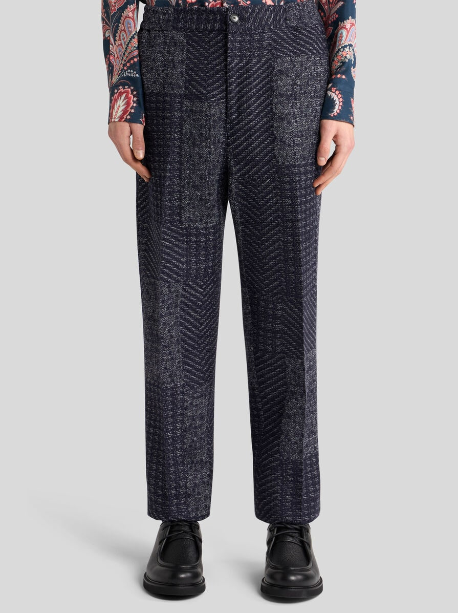 WOOL-BLEND PATCHWORK TROUSERS - 2