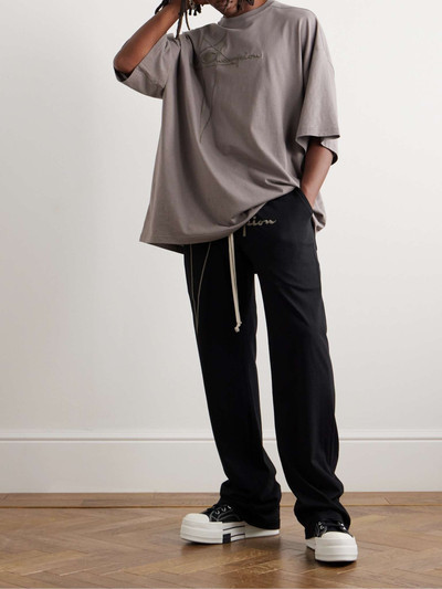 Rick Owens + Champion Dietrich Straight-Leg Logo-Embroidered Cotton-Jersey Sweatpants outlook