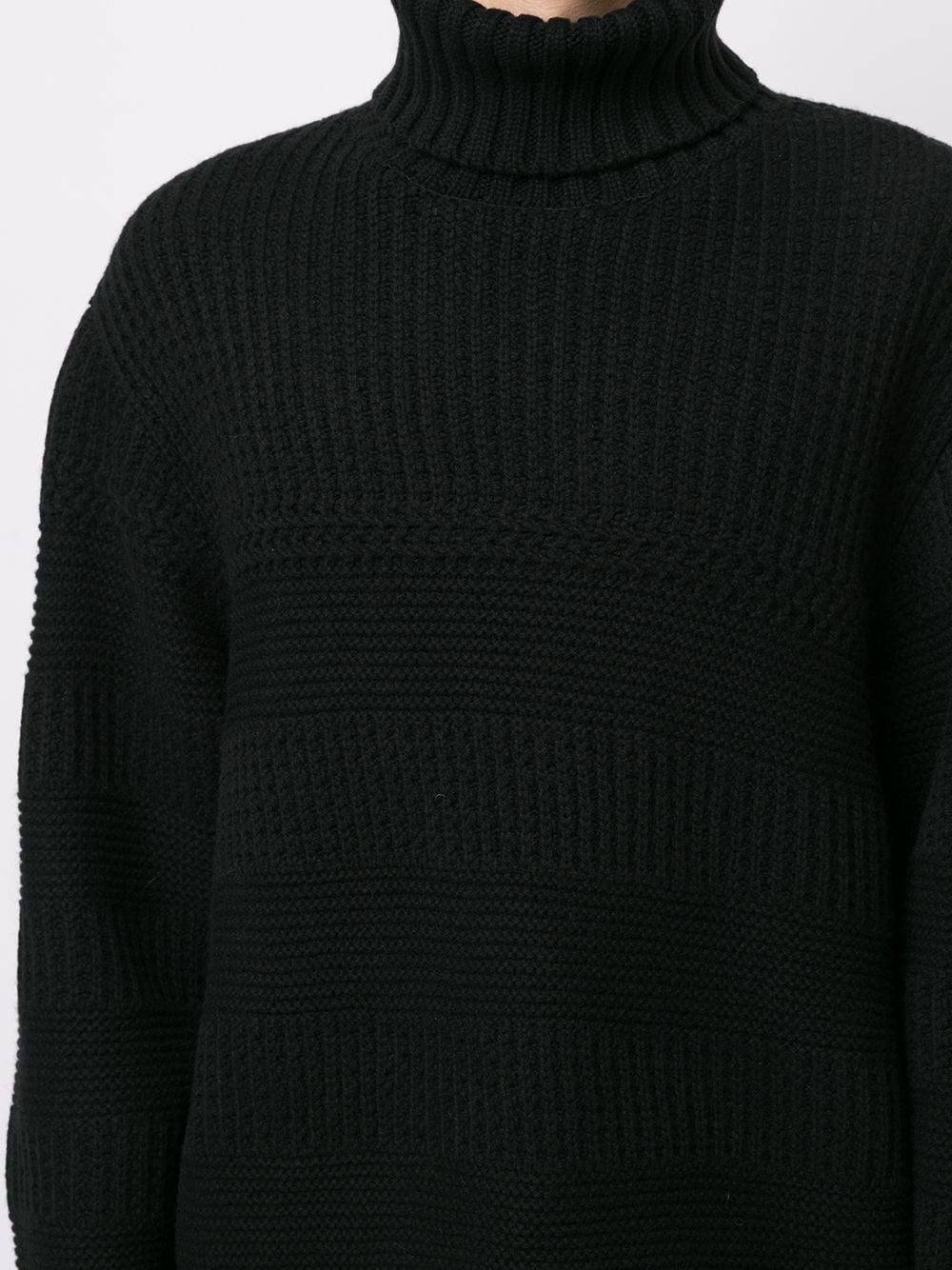 roll neck chunky knit jumper - 5