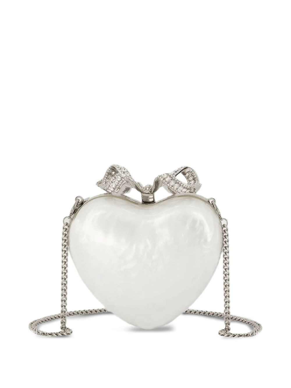 heart-shaped crystal-embellished clutch - 2
