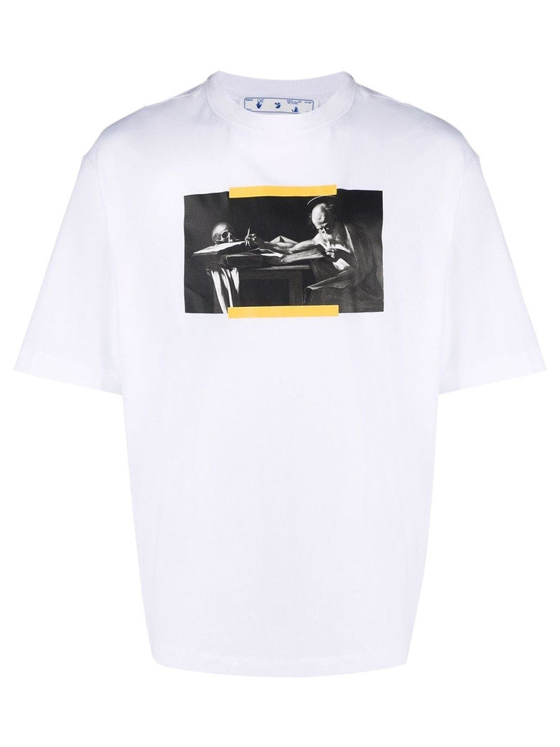 Oversized Caravaggio Painting Skate Tee White - 1
