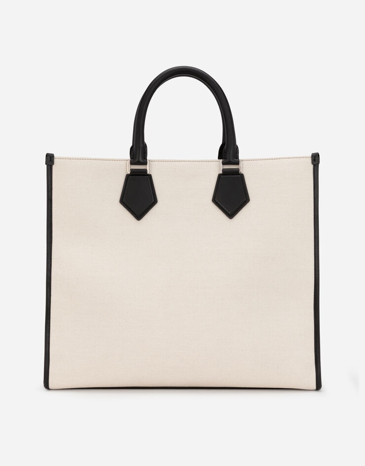 Canvas shopper with calfskin nappa details - 4