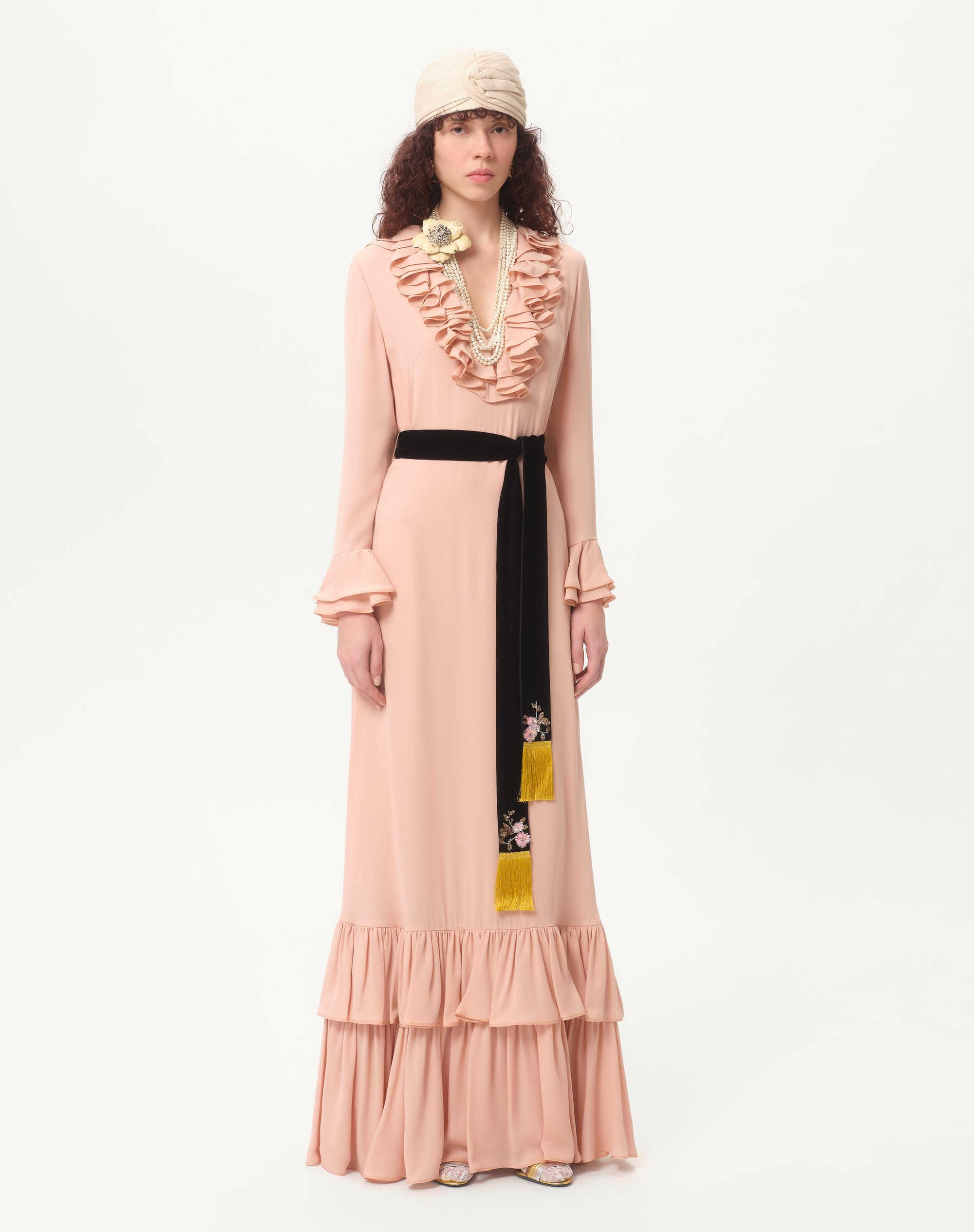 EMBROIDERED GEORGETTE EVENING DRESS - 2