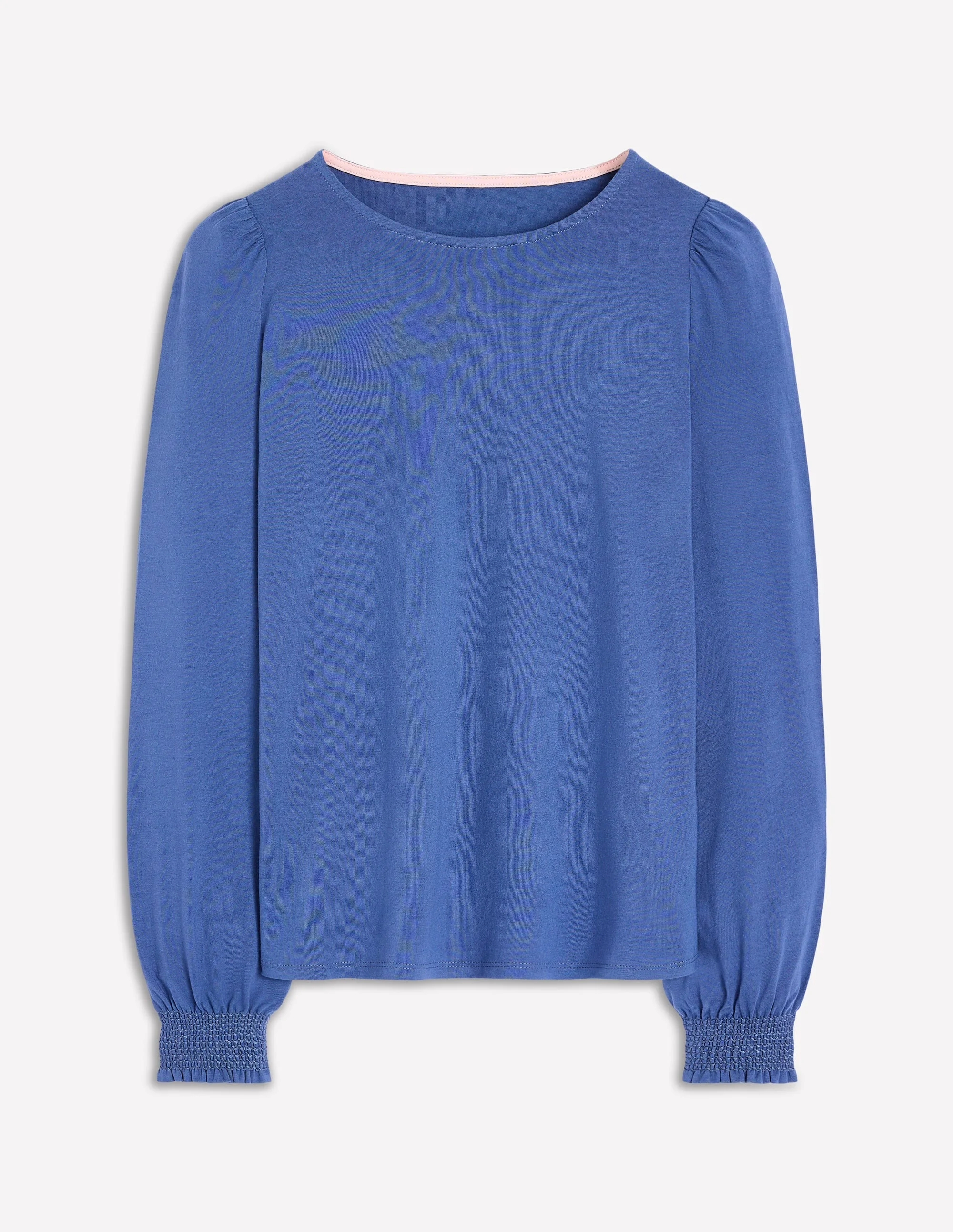 Smocked Cuff Supersoft Top-Denim Blue - 1