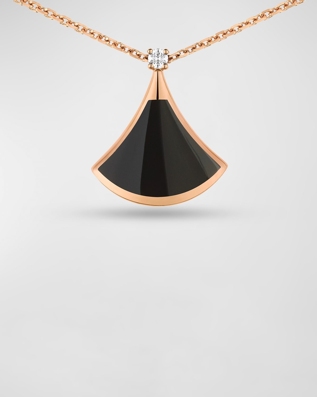 Divas' Dream 18K Rose Gold Diamond and Onyx Pendant Necklace - 3