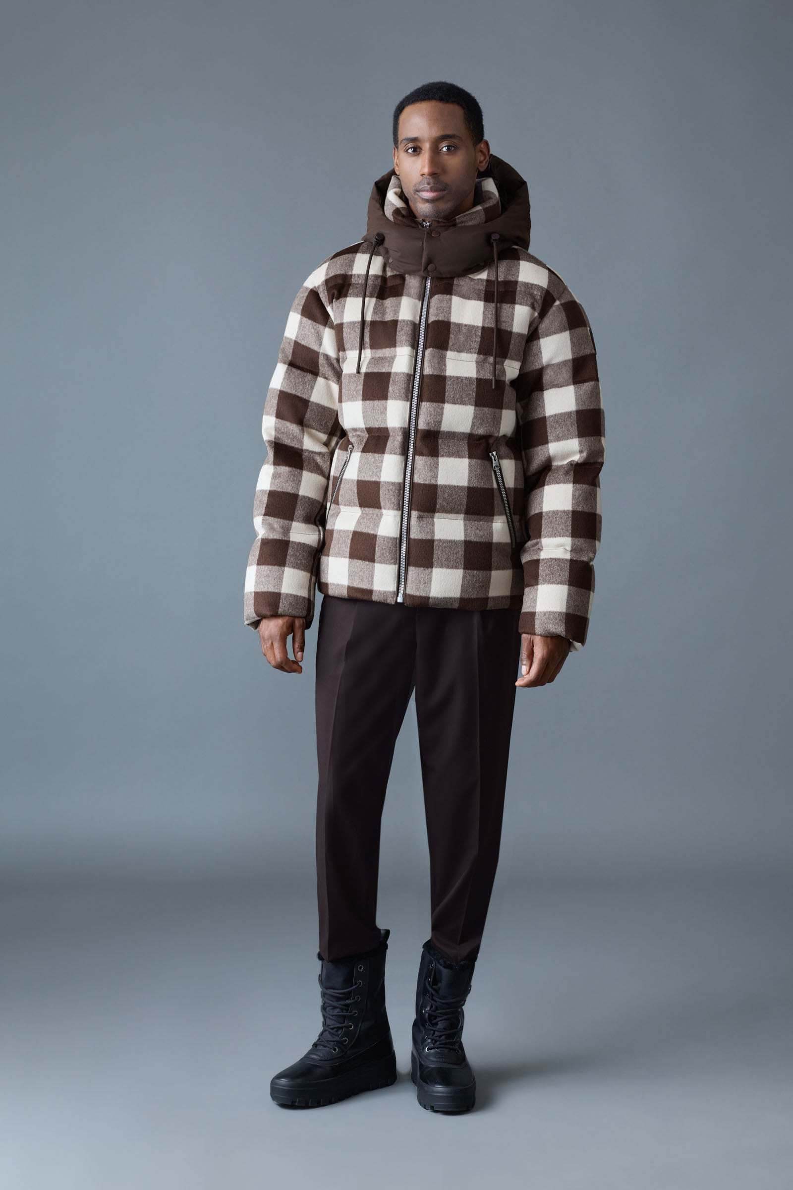 KENT-PL Plaid Hooded Down Jacket - 2