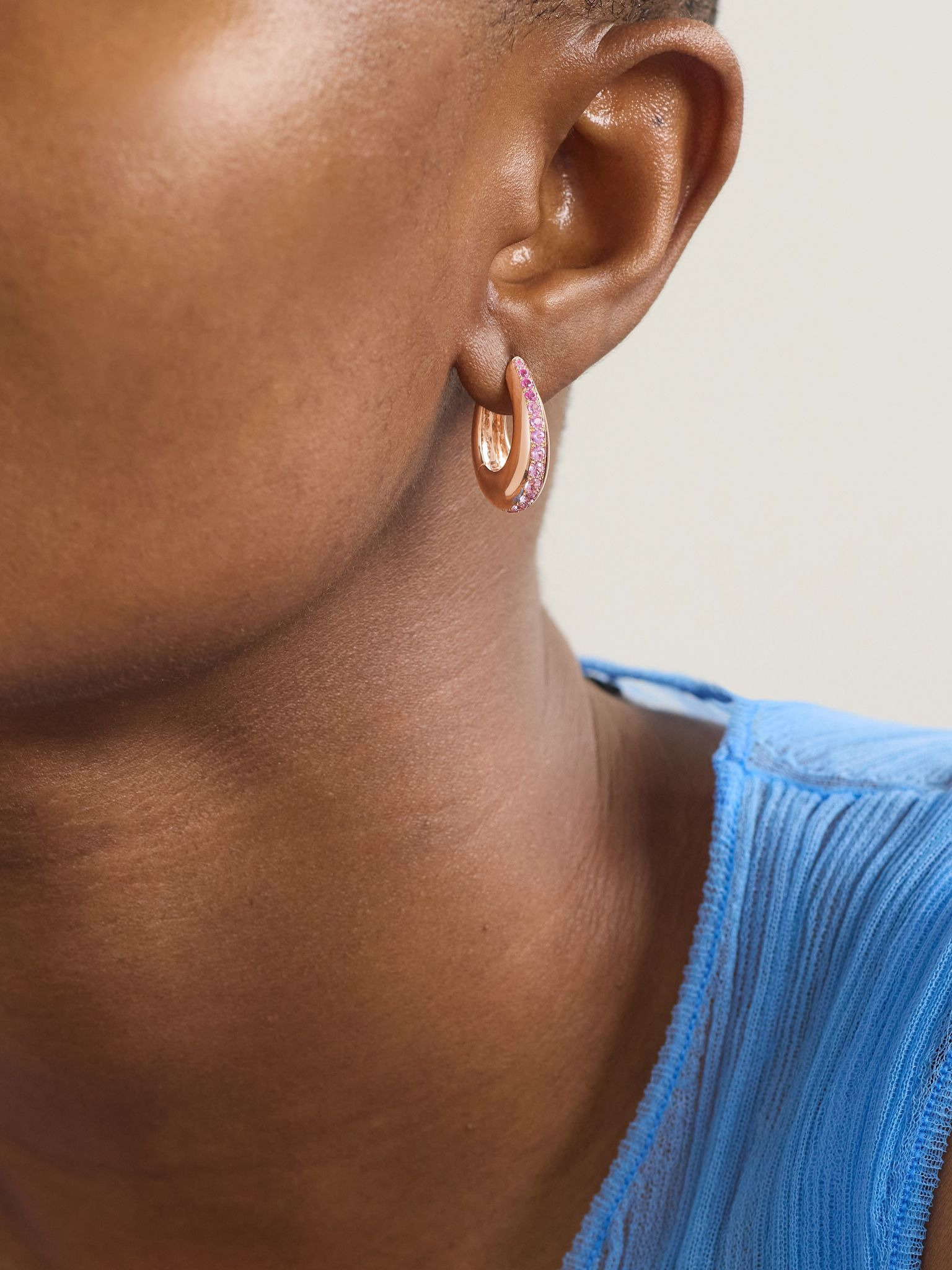 Chakra Icon 18-karat rose gold sapphire earrings Gold - 2