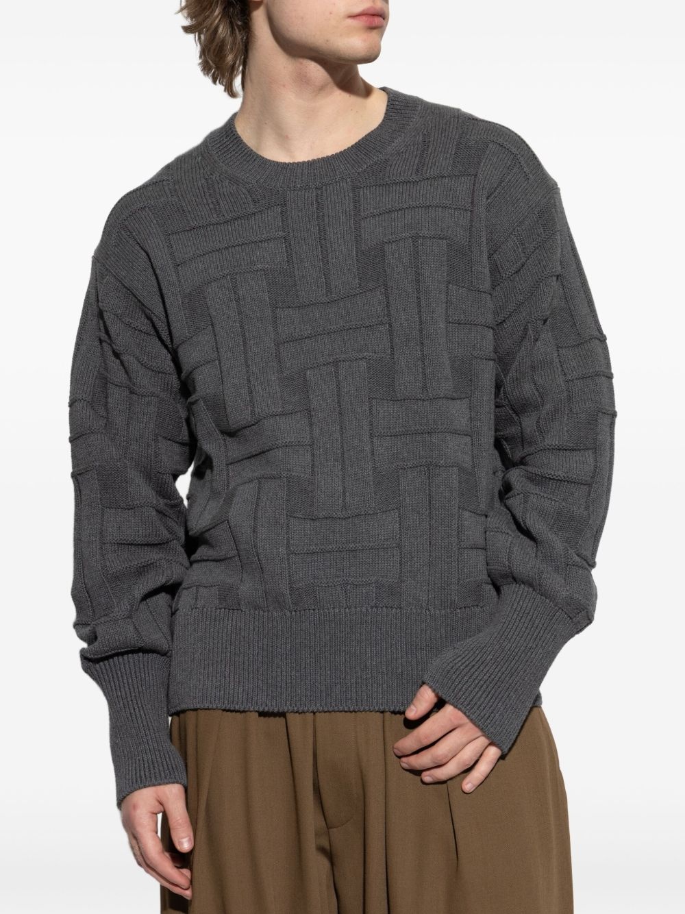 embossed-knit sweater - 2