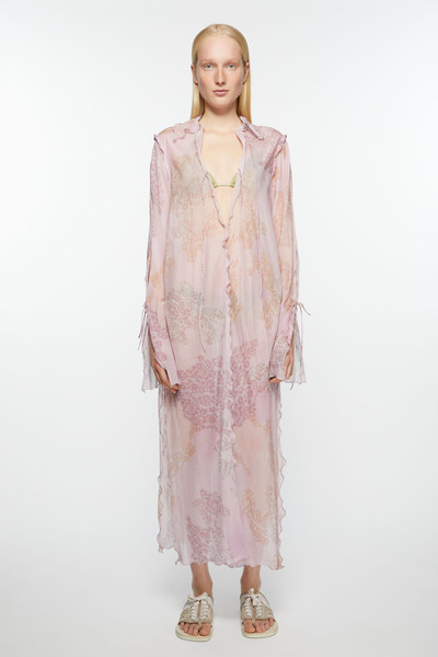 Acne Studios Chiffon printed dress - Pink outlook
