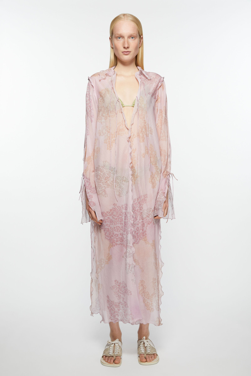 Acne Studios Chiffon printed dress - Pink outlook