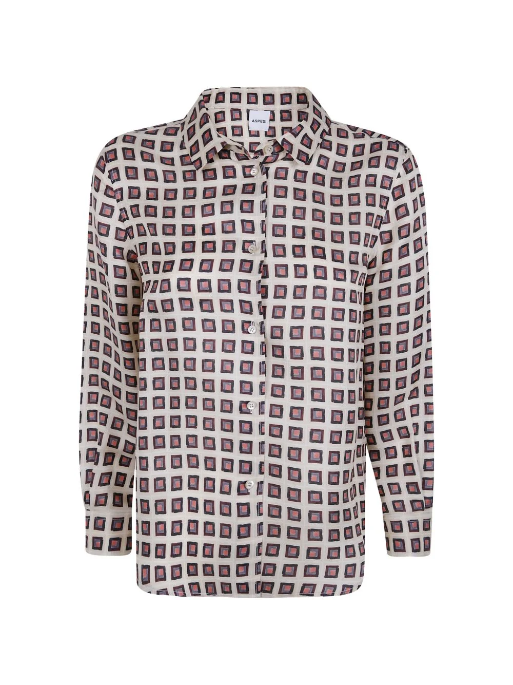 geometric-print long-sleeve shirt - 1