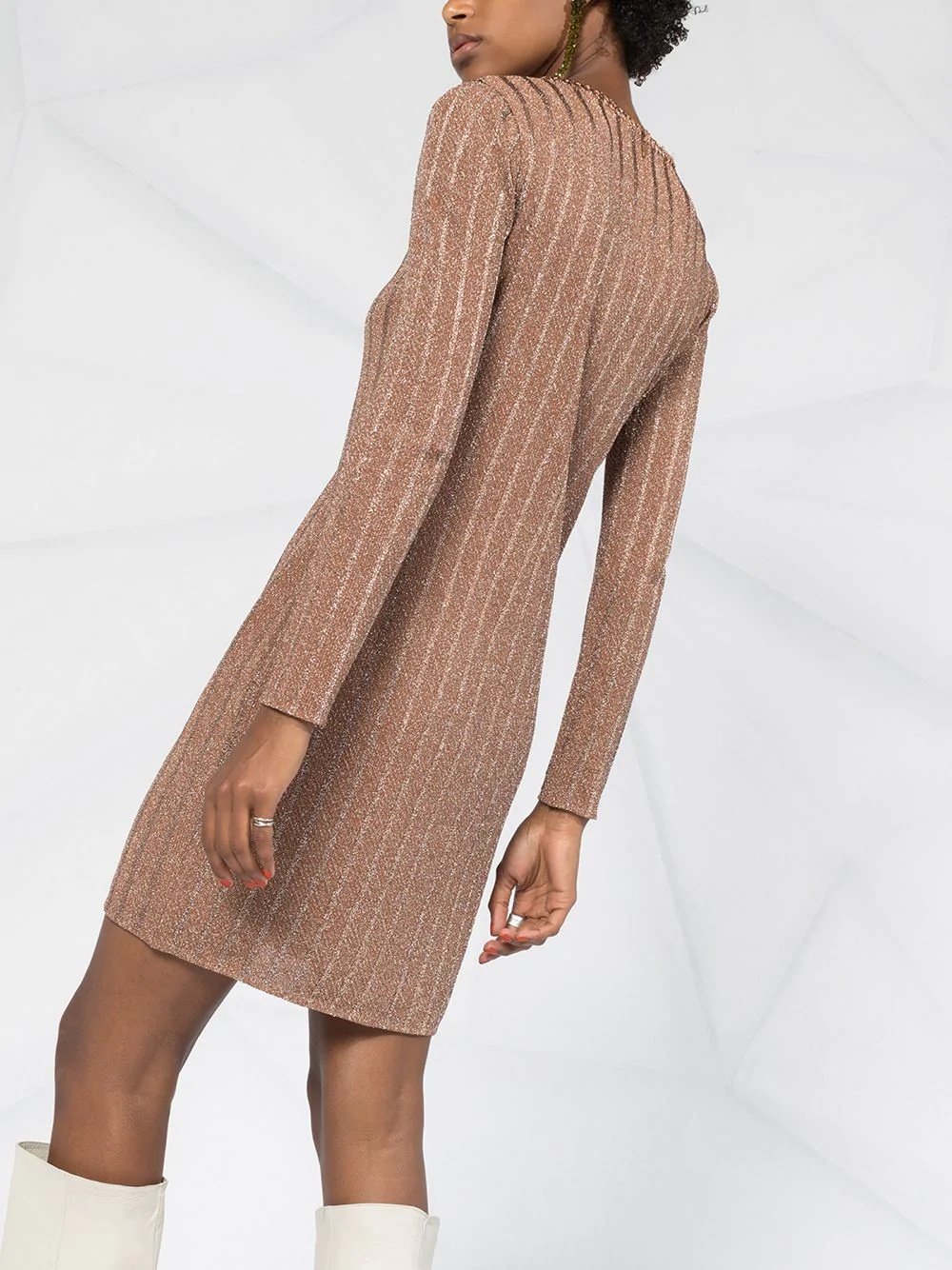 glitter knitted shift dress - 3