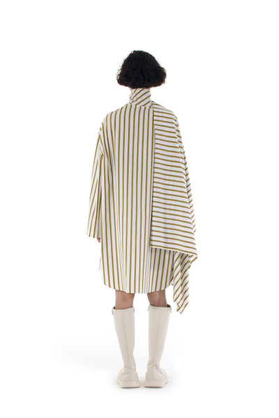 SUNNEI ASYMMETRIC SHIRT DRESS / white & olive stripes outlook
