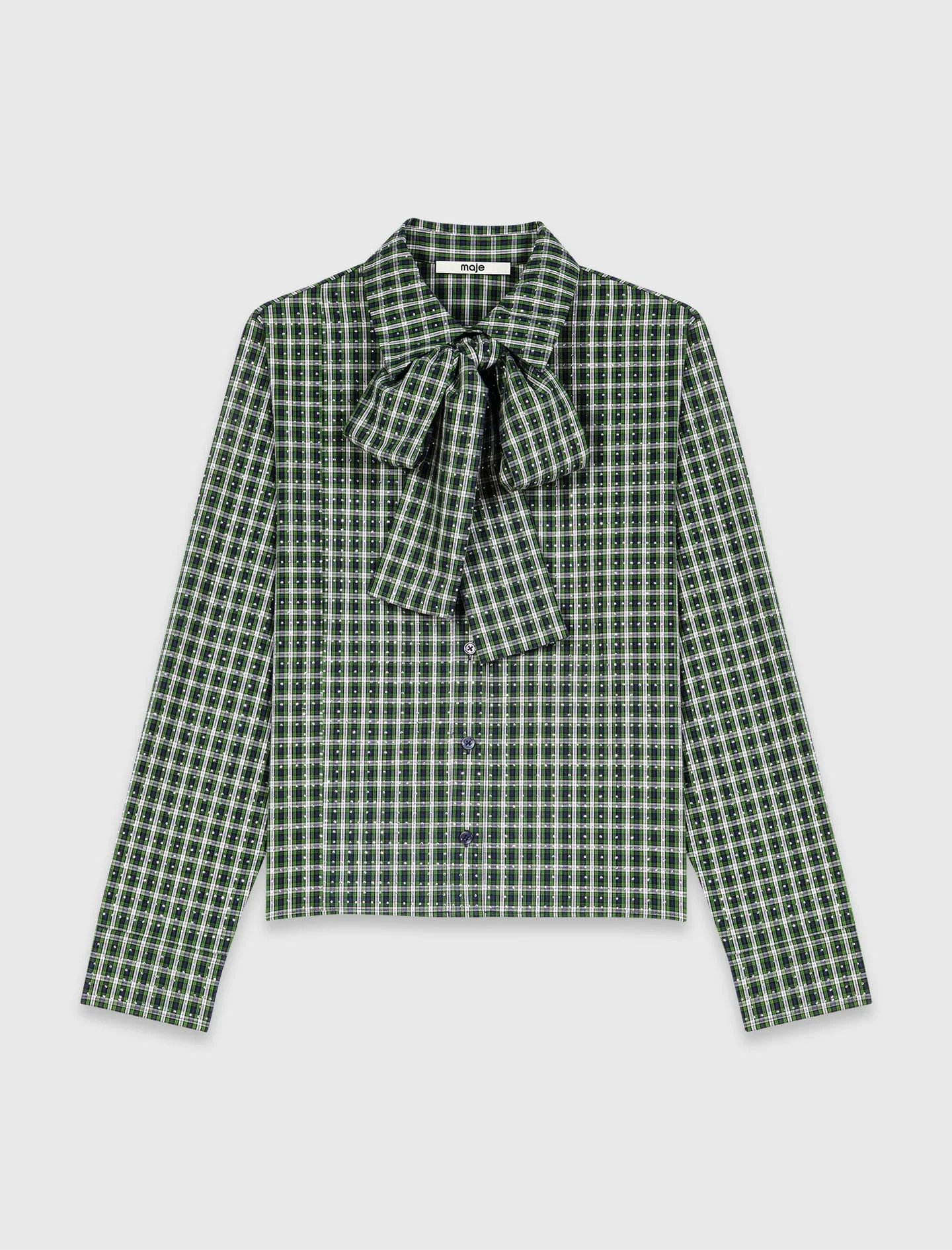 Rhinestone shirt with tie - 1