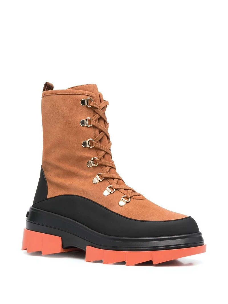 Stuart Weitzman panelled lace-up chunky boots outlook