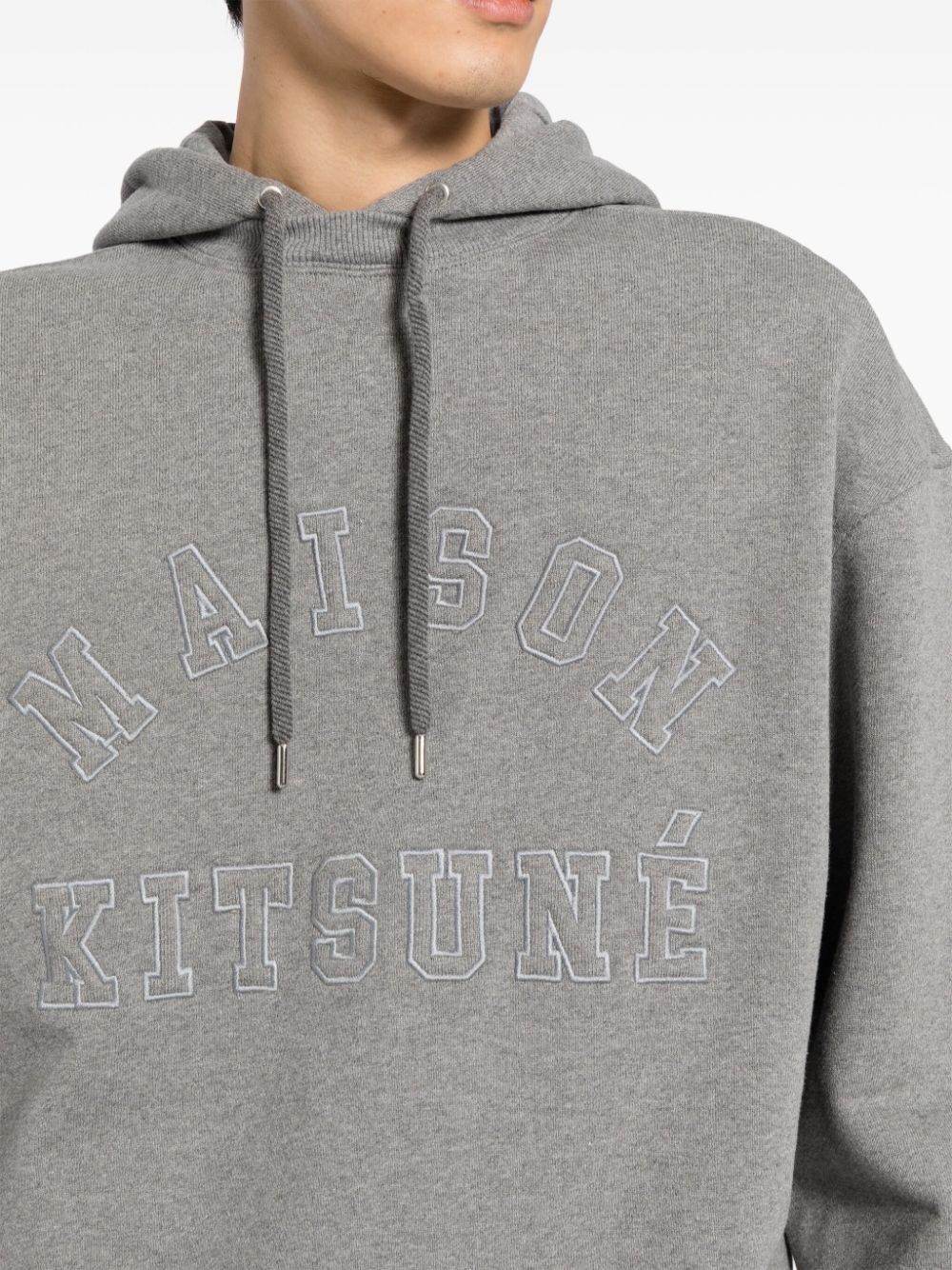 logo-embroidered cotton hoodie - 5