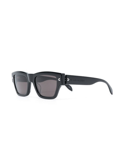 Alexander McQueen engraved-logo square sunglasses outlook
