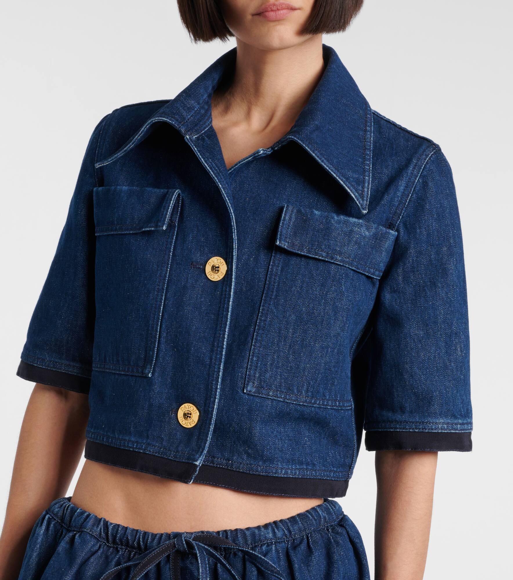 Cropped denim jacket - 5