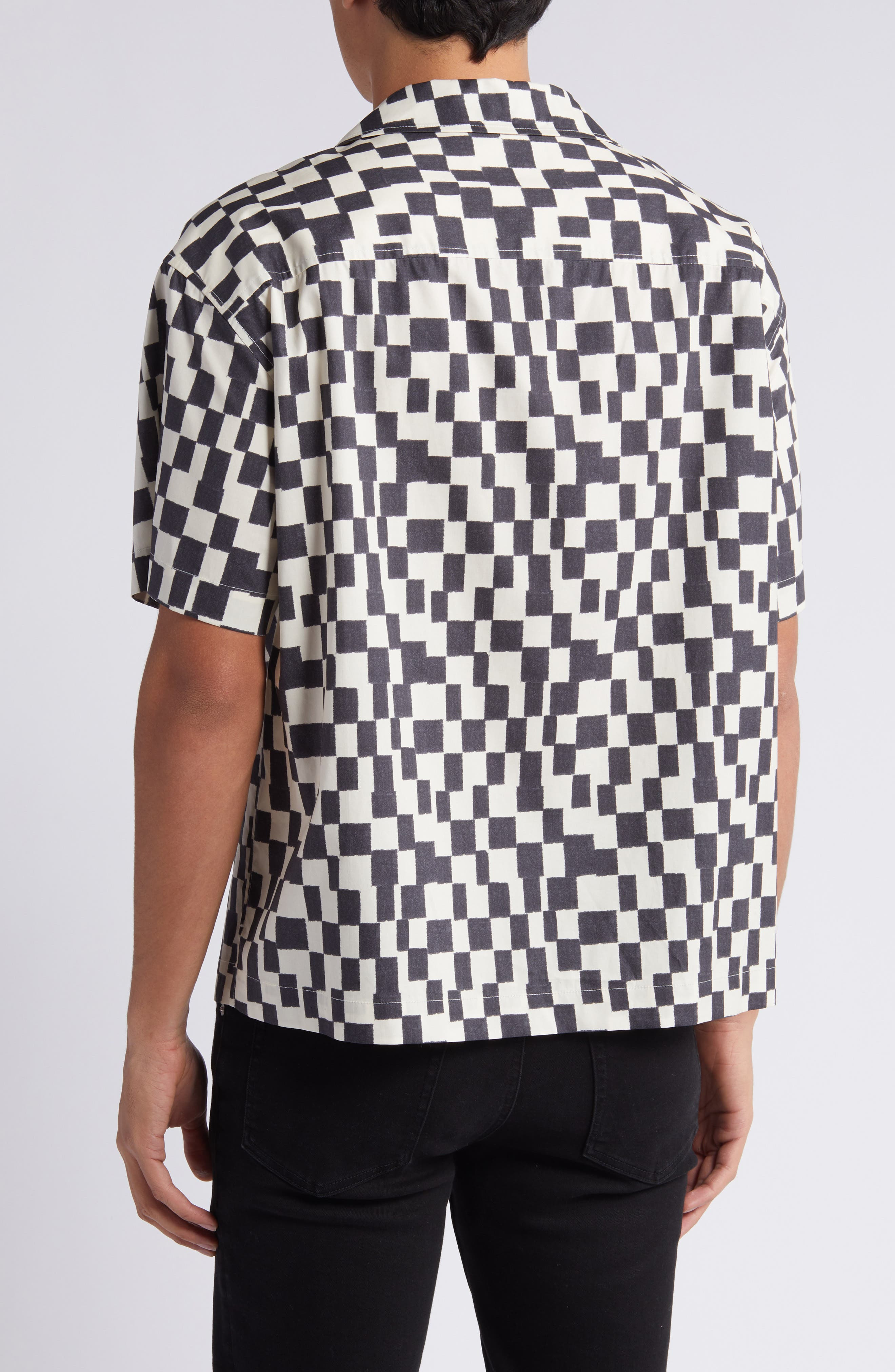 Geometric Print Lyocell & Cotton Camp Shirt - 3