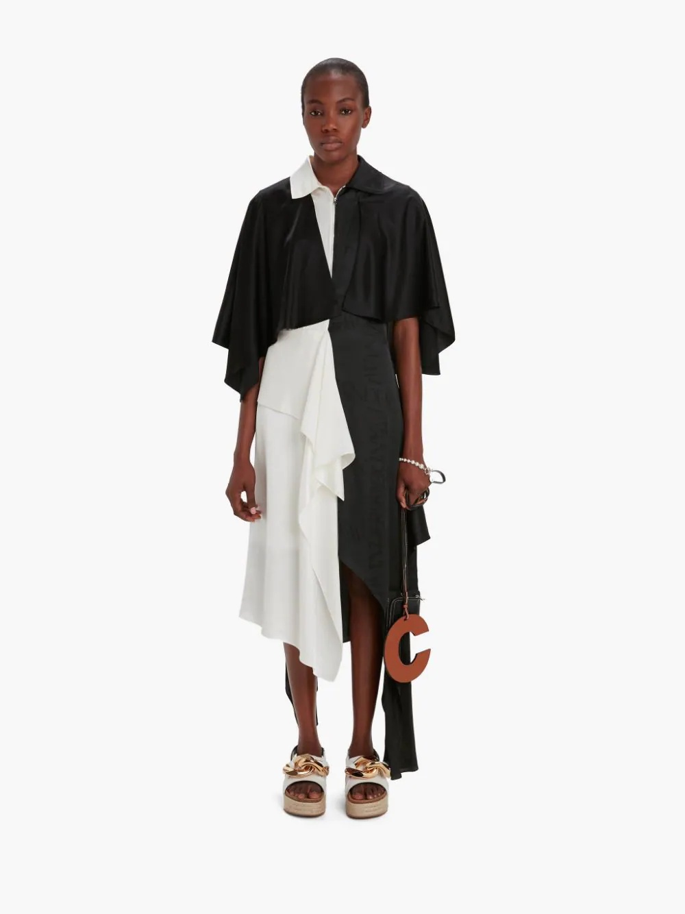 ASYMMETRIC CAPE DRESS - 2