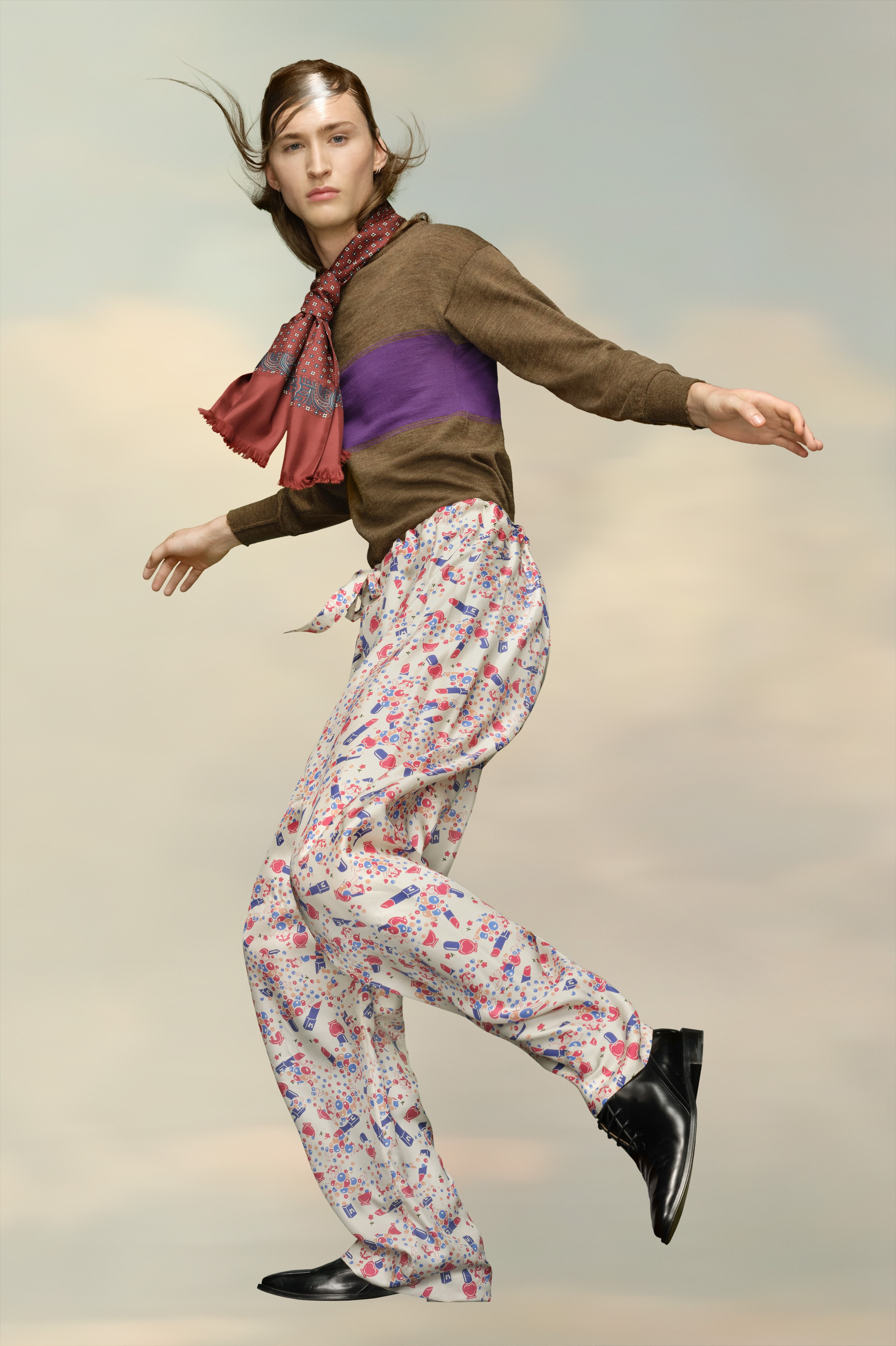 Ditsy silk trousers - 3