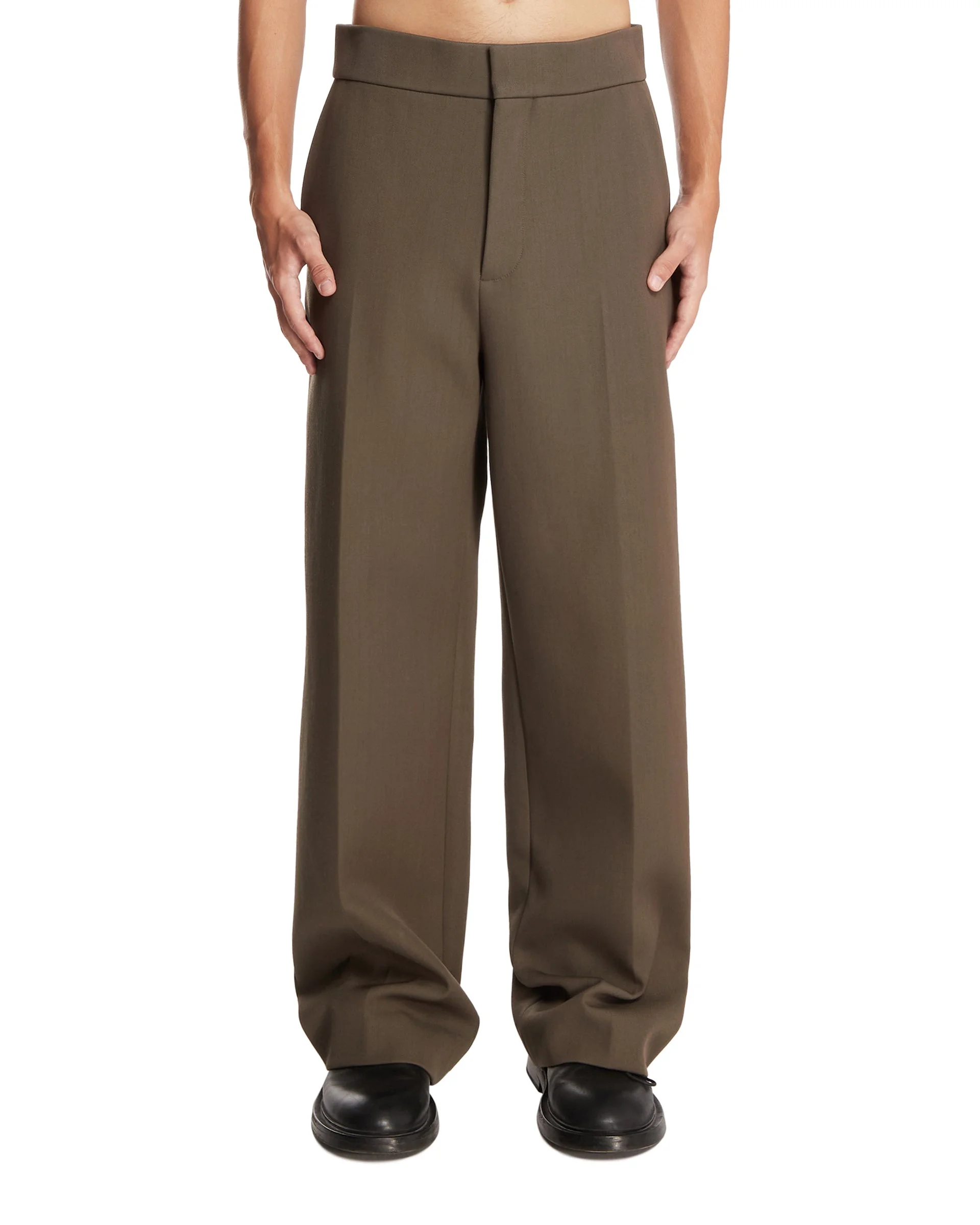 Beige Straight-Leg Pants - 1