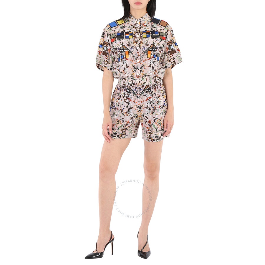 Burberry Ladies Floral Print Silk Shorts - 6