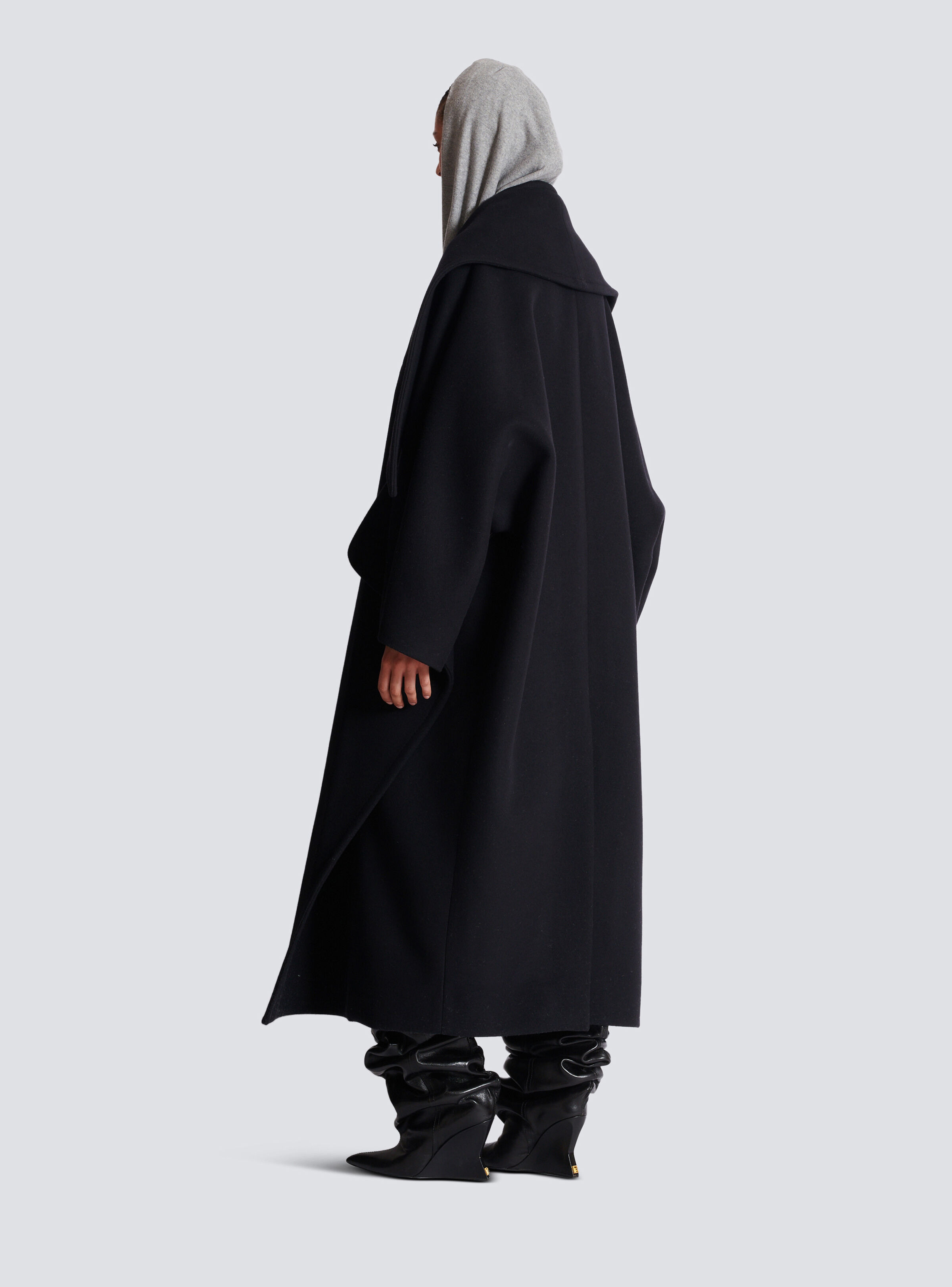 Oversized wool cape coat - 4