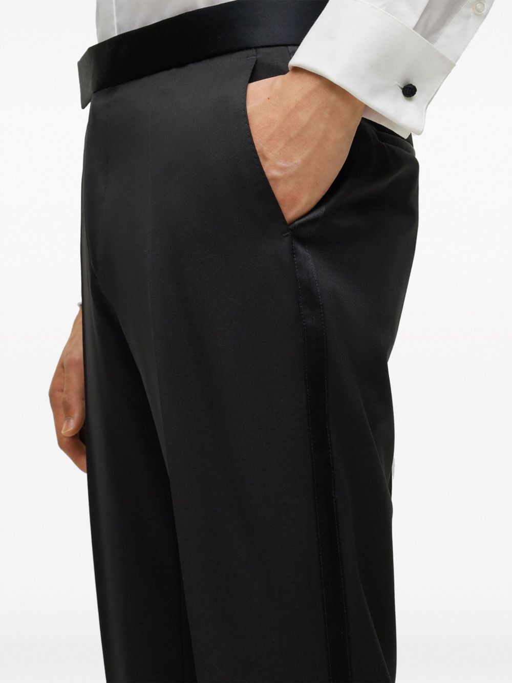 tapered-leg virgin wool trousers - 5