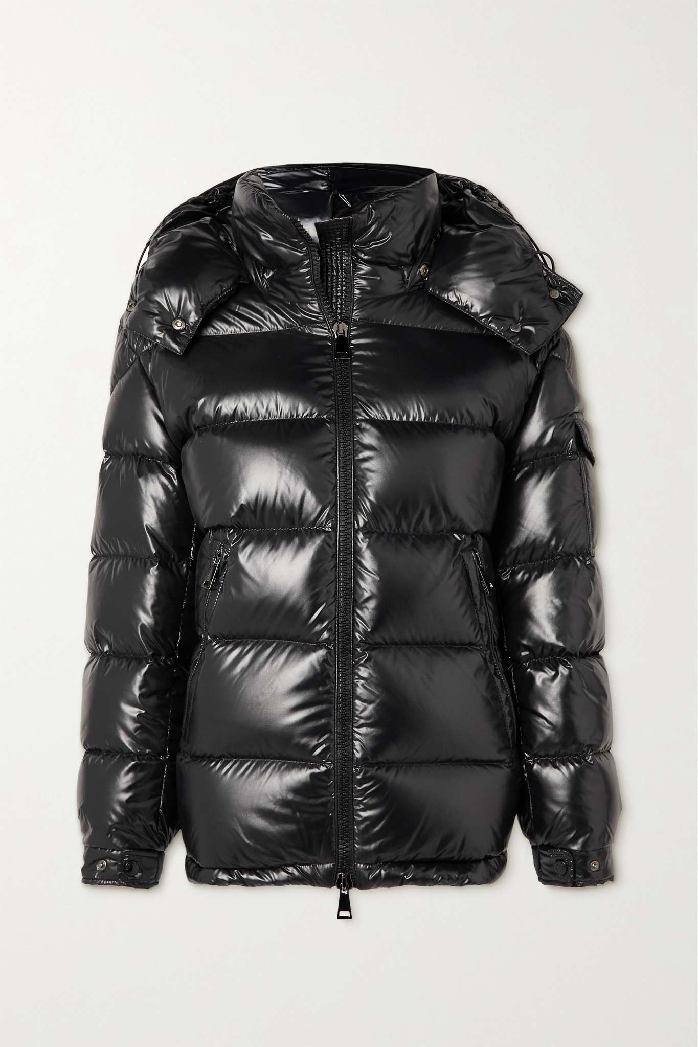 Maire hooded quilted glossed-shell down jacket - 1