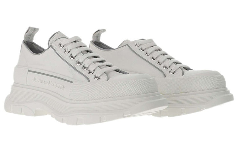 Alexander McQueen Alexander McQueen Tread Slick Lace Up Shoes 'White Grey' 705664W4TGA9348 outlook