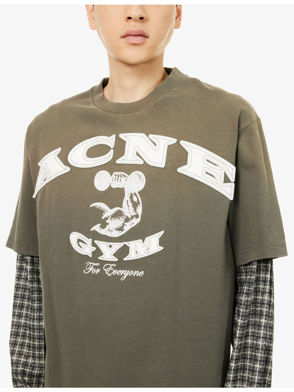 Exford Gym Bro Logo-Patch Cotton T-Shirt - 5
