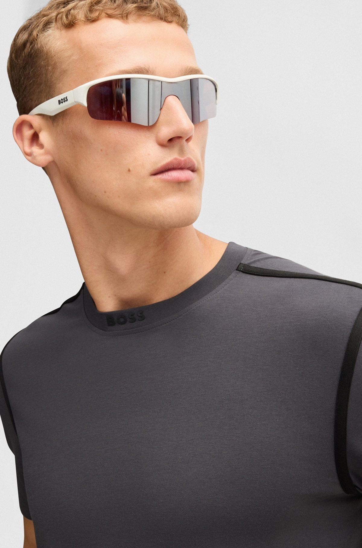 STRETCH-COTTON T-SHIRT WITH TAPE TRIMS - 3