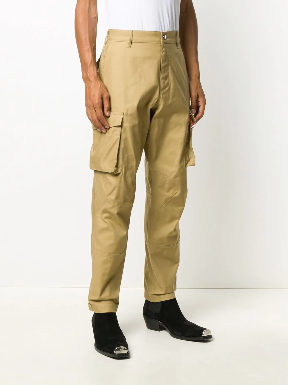 high-waisted cargo trousers - 3