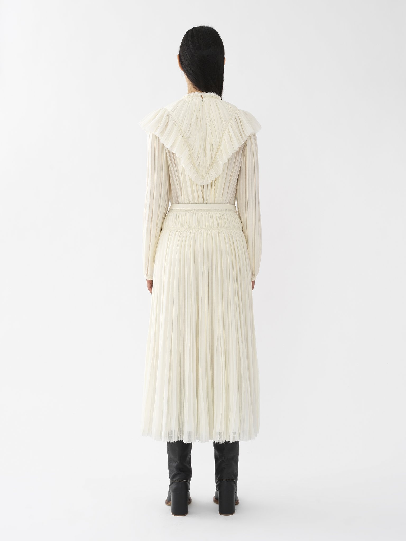 PLEATED MID-LENGTH SKIRT - 4