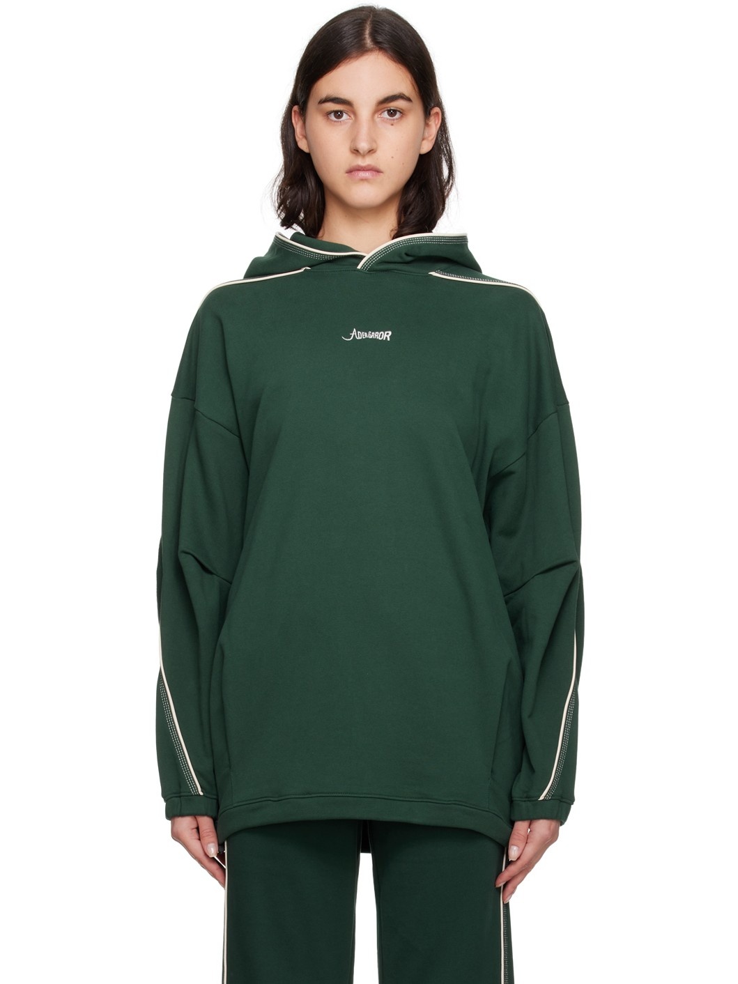 【 ADERERROR 】★Verif logo hoodie ADER error Green Verif Hoodie | REVERSIBLE