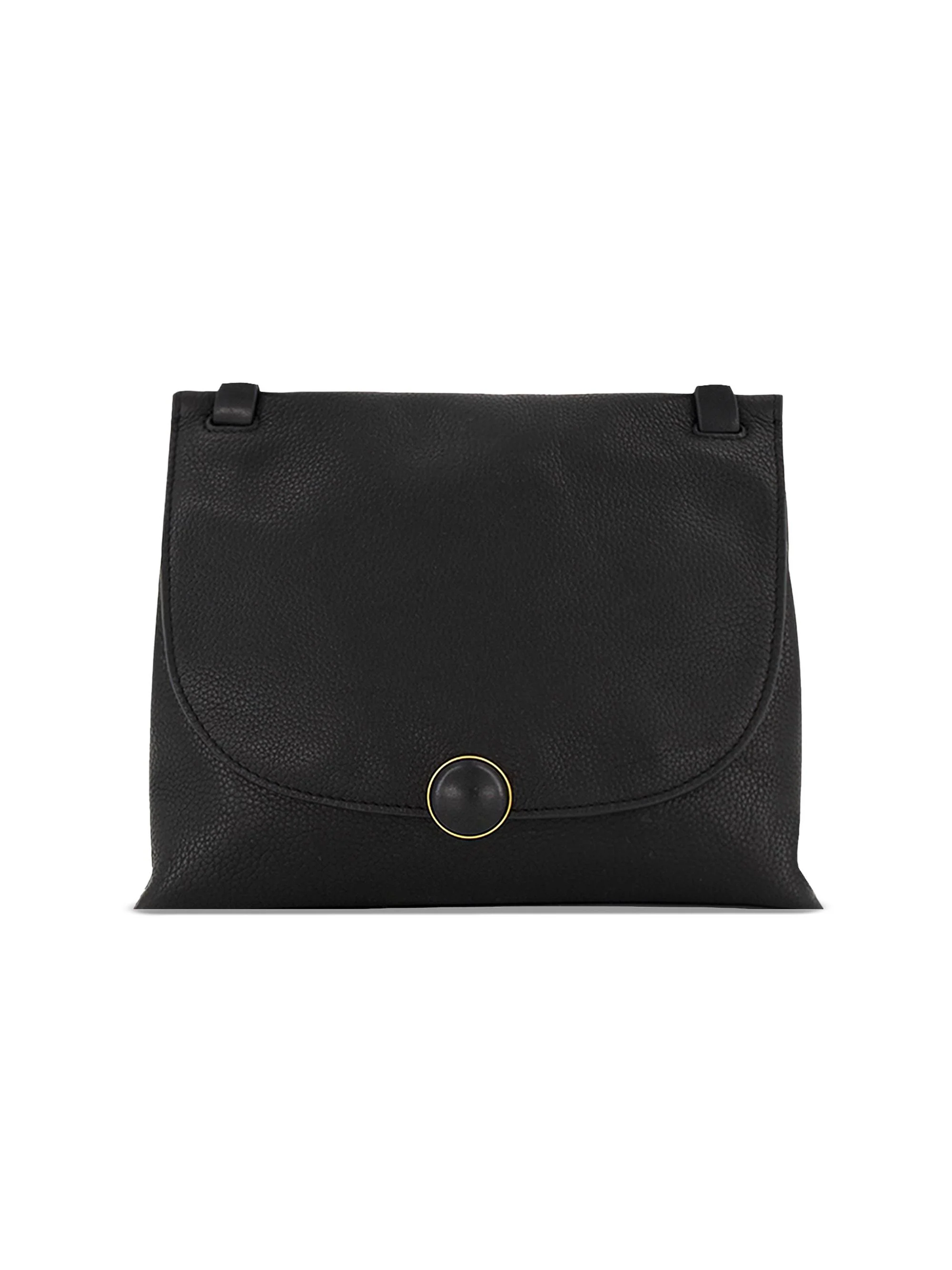 Women's Jasper Leather Crossbody Bag - Black - 1