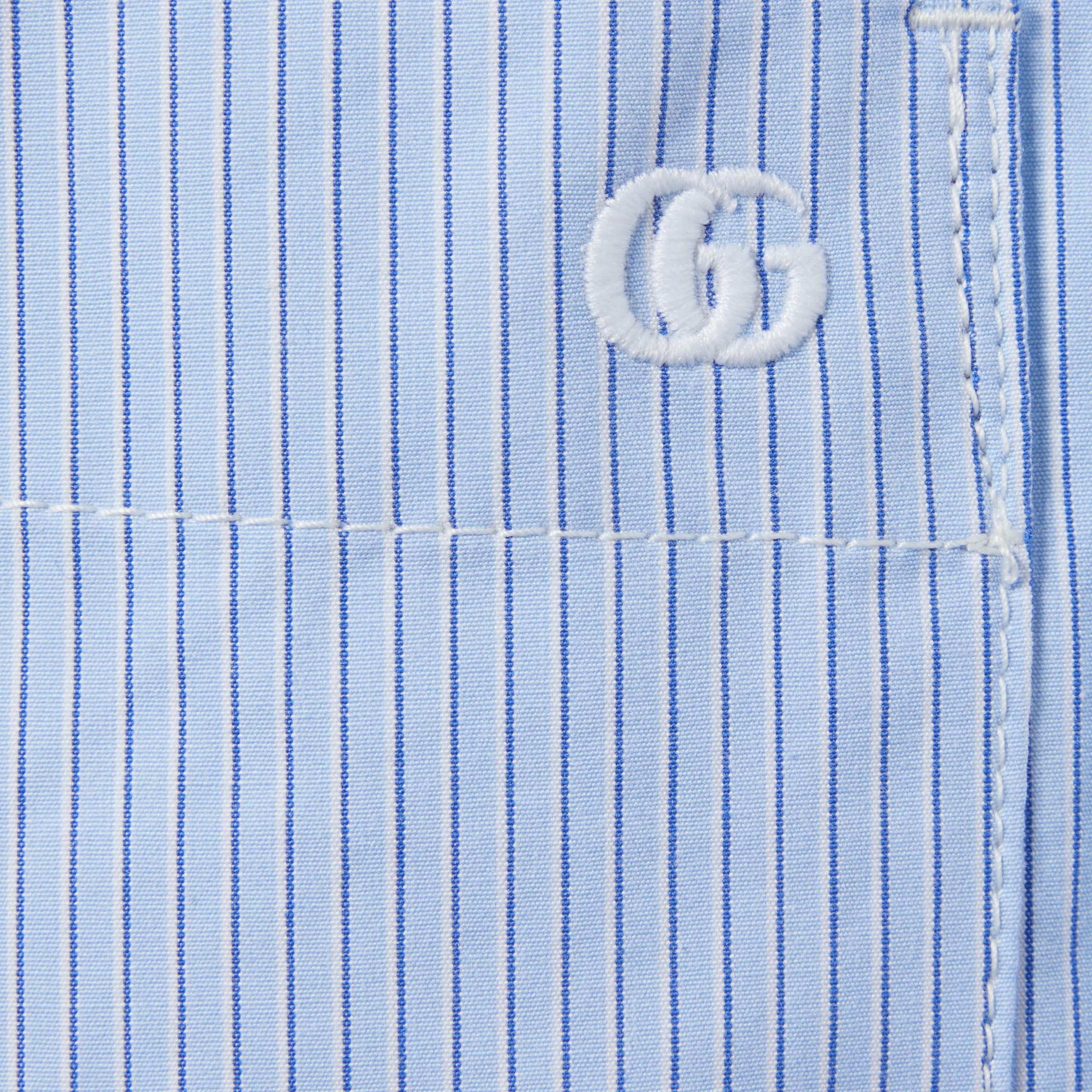 Striped cotton shorts with embroidery - 6