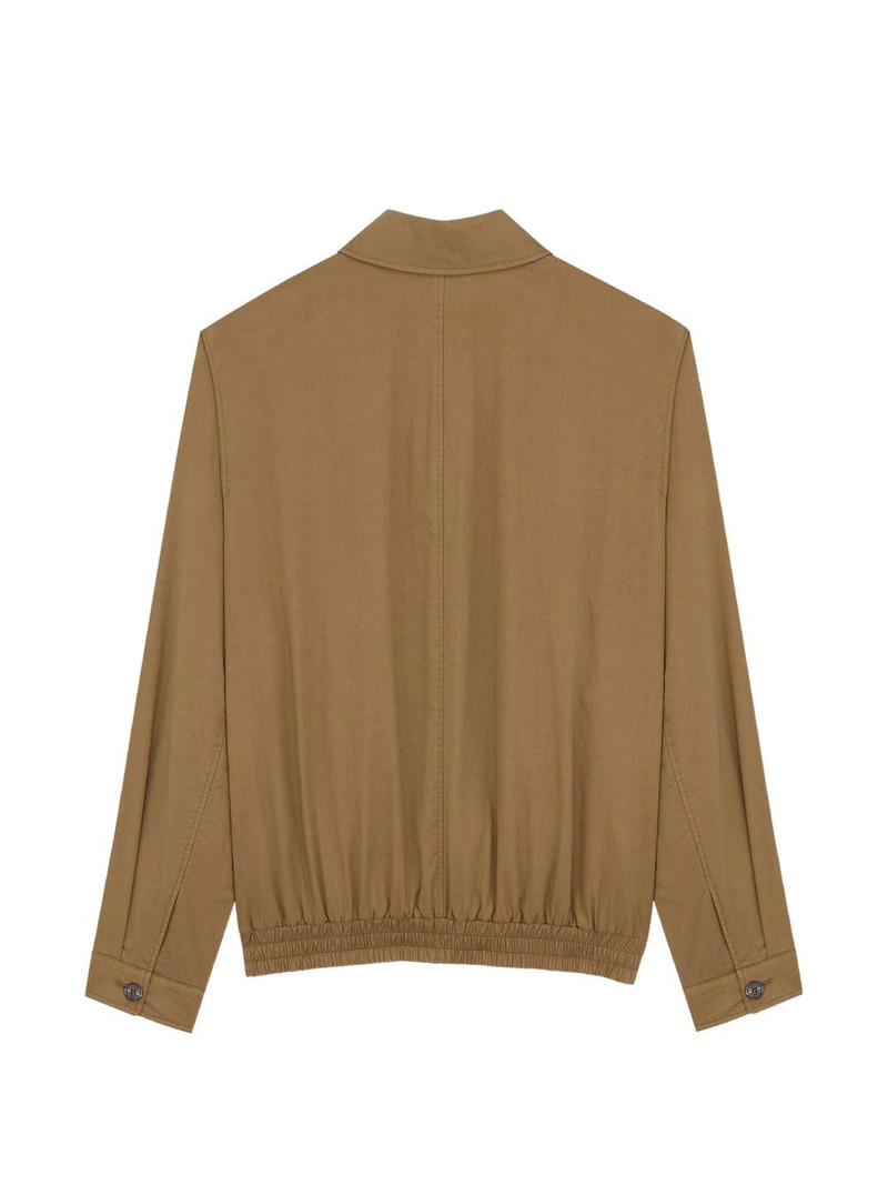 SAINT LAURENT Cassandre taupe button jacket outlook