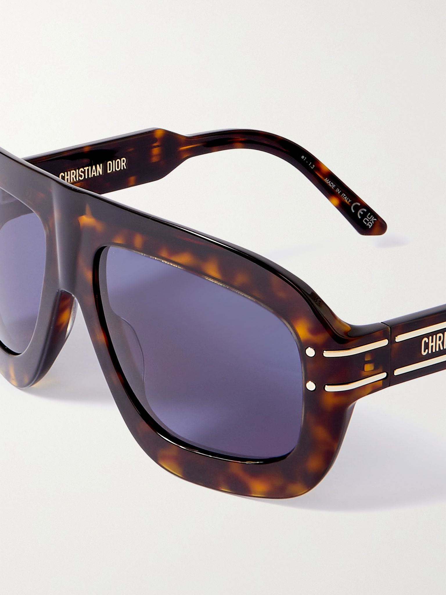 DiorSignature M1U aviator-style tortoiseshell acetate sunglasses Tortoiseshell - 4
