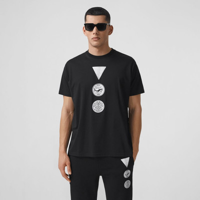 Burberry Badge Print Cotton Oversized T-shirt outlook