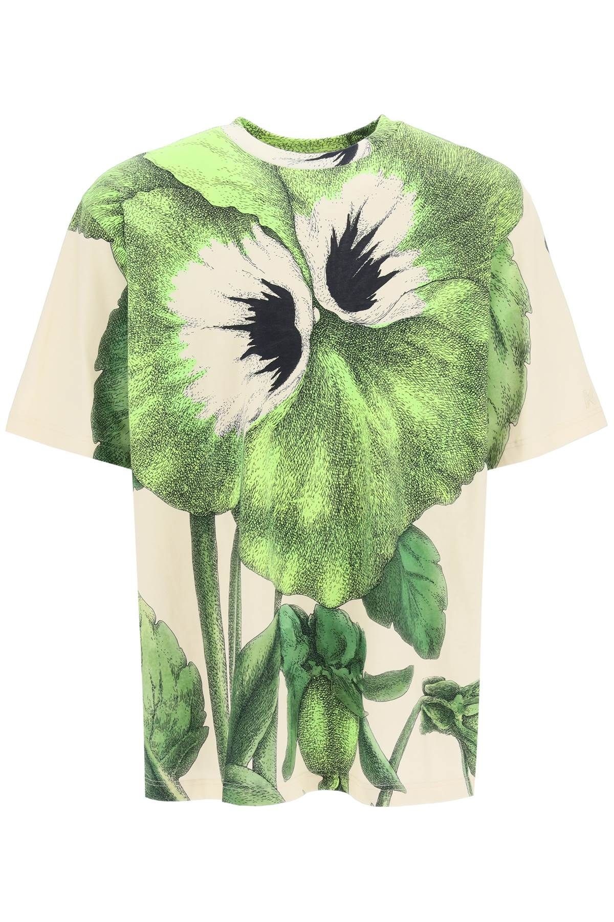 PANSY PRINT OVERSIZED T-SHIRT - 1