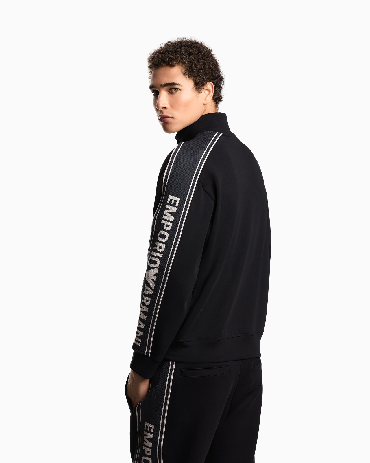 ASV DOUBLE-JERSEY FULL-ZIP SWEATSHIRT WITH LOGO STRIPE - 3